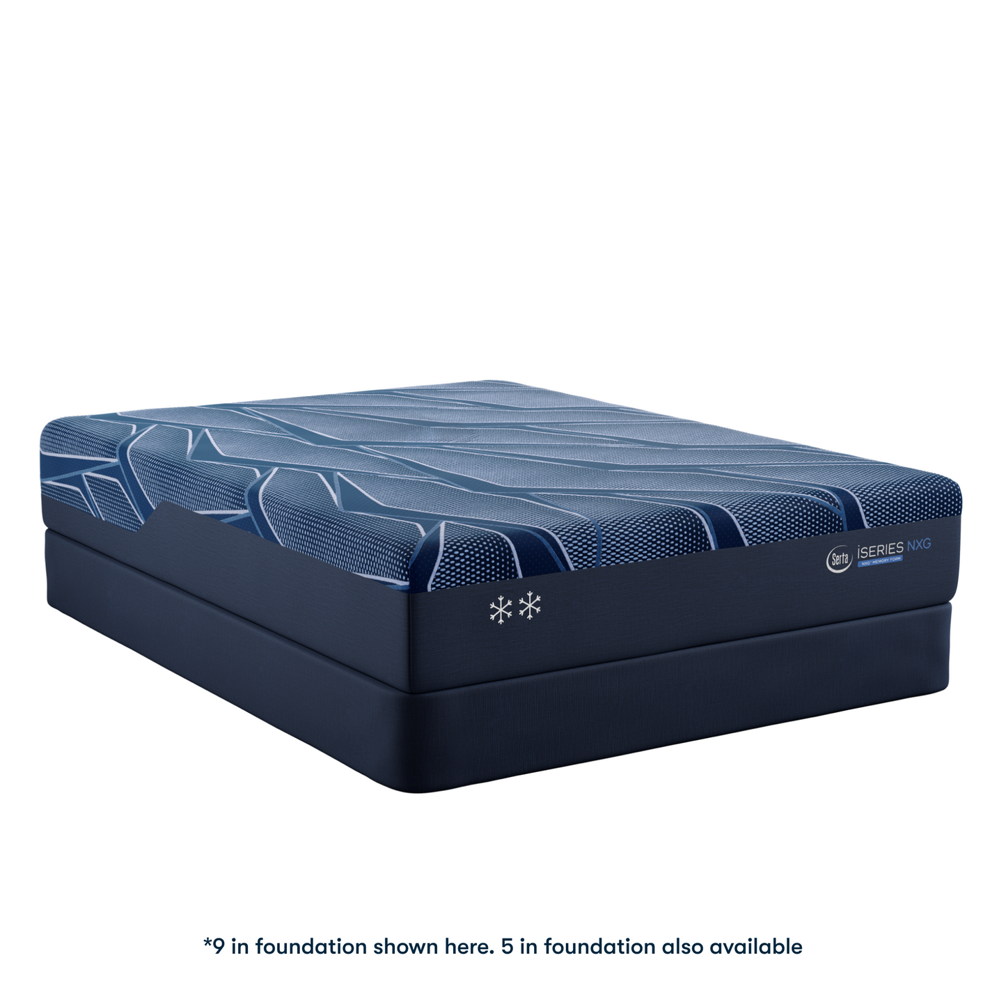 Blue Serta® iSeries® NXG Hybrid Mattress with brand logo on a white background