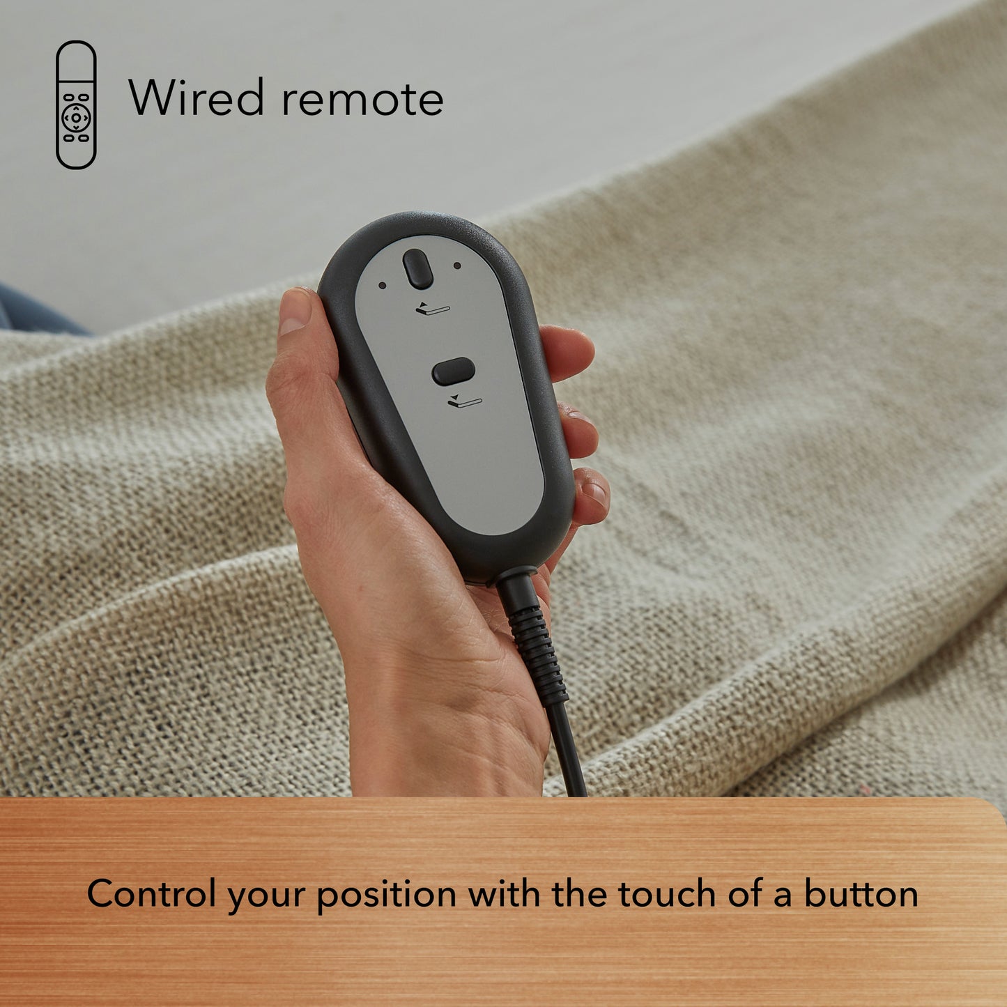 Wired remote for the Baselogic Bronze Adjustable Base.