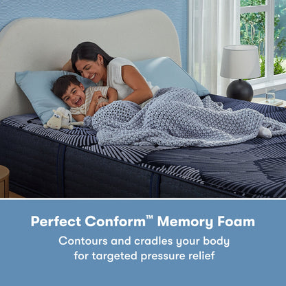 Woman laying with her son on a Perfect Sleeper X Hybrid Prescot Plush Mattress || feel: Plush || level: Level 2