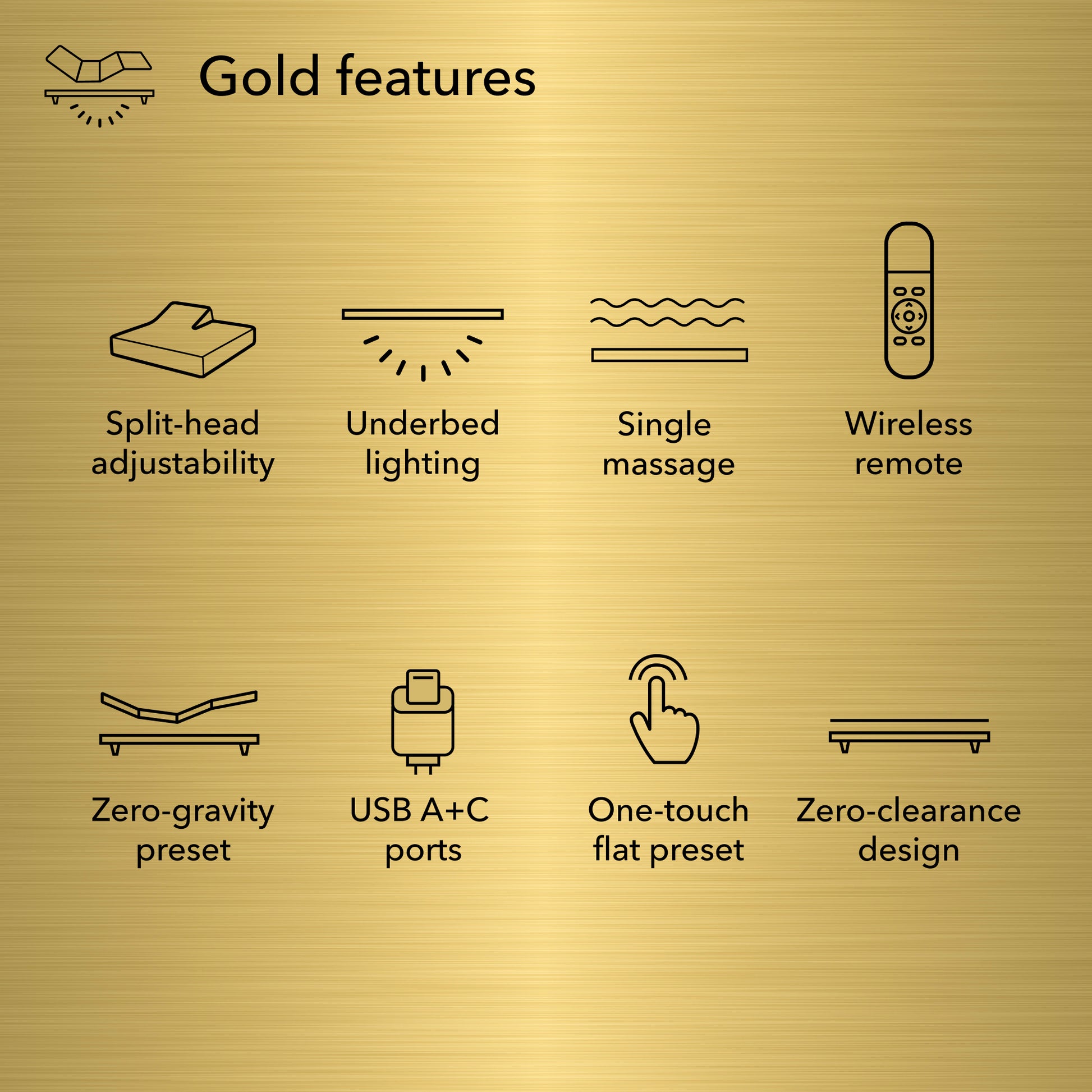 Diagram of Baselogic Gold Adjustable Base showing its features 