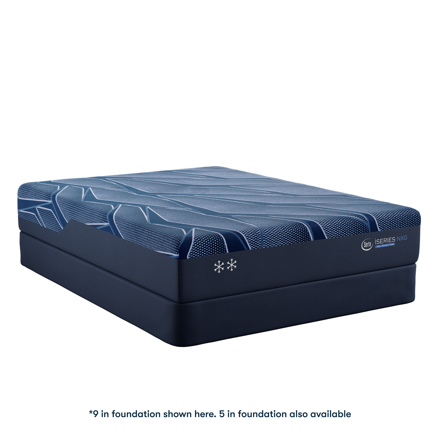 Blue Serta iSeries NXG mattress with brand logo on a white background